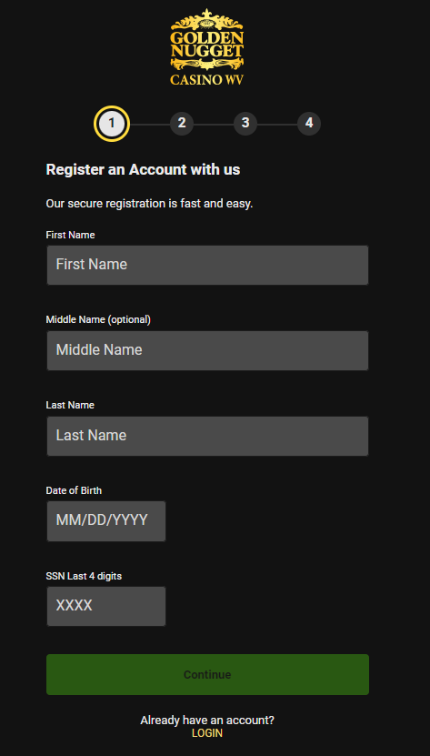 Golden Nugget sportsbook sign up code form