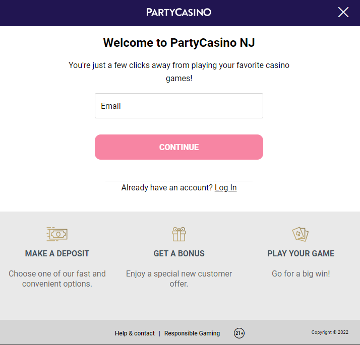 Party casino NJ promo