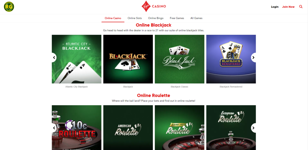 Virgin Casino NJ Games