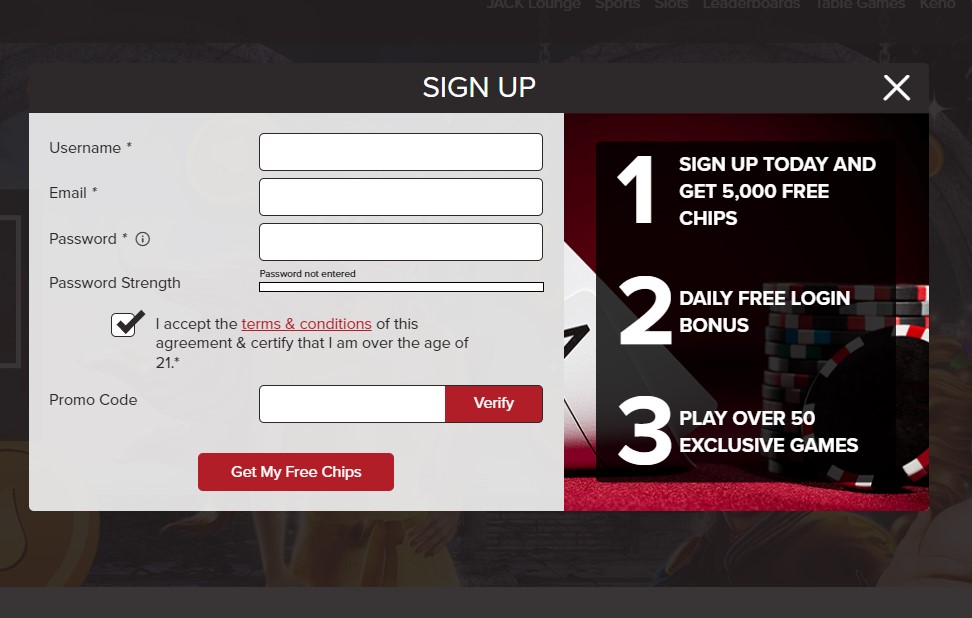 Playjack sign up promo code