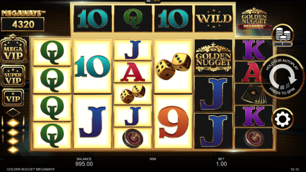 Golden Nugget Megaways slot (Golden Nugget NJ)