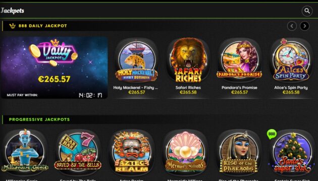 888Casino Jackpots