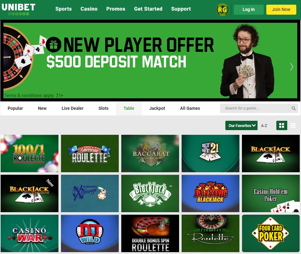 NJ Sites to Play Table Games Online