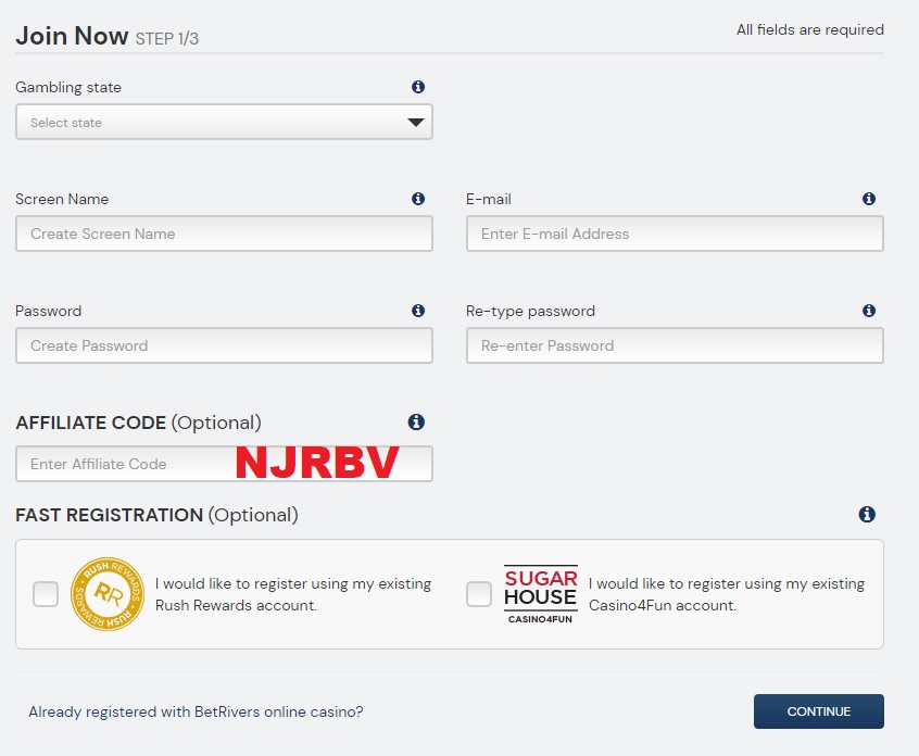 BetRivers Affiliate Code NJ