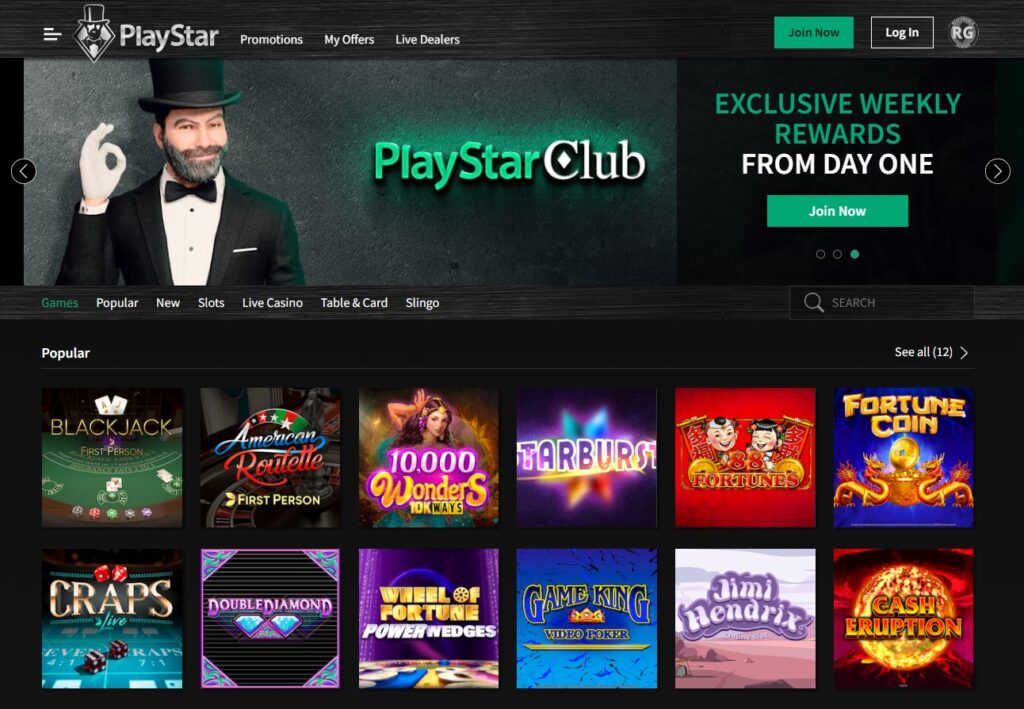 Playstar New Jersey Online Casino Games