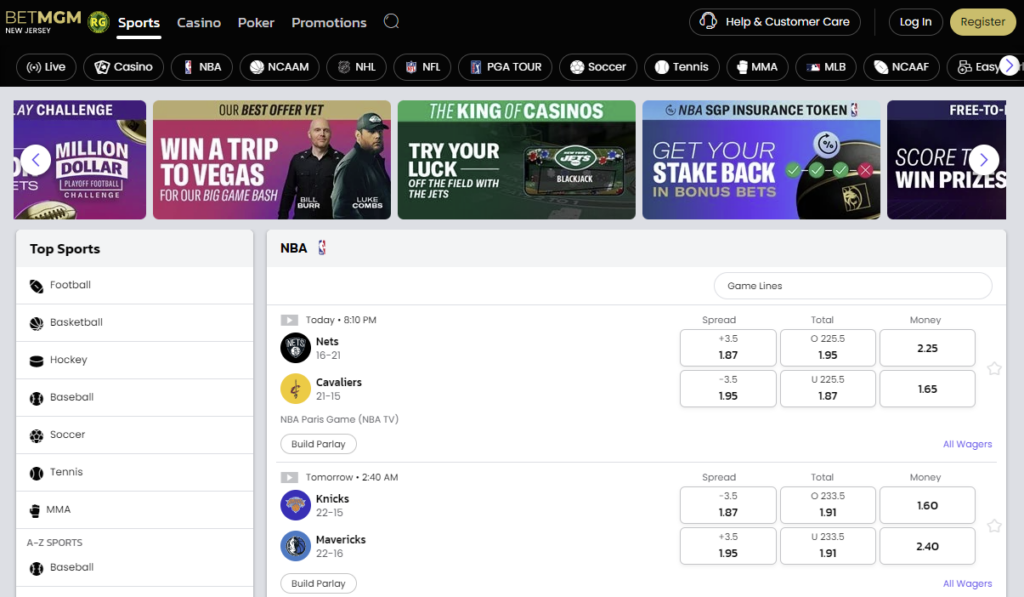 betmgm sportsbook NJ